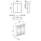 Keuco Royal Match - Armoire miroir avec éclairage LED, 650x700x160 mm, alu elox argenté 12801171311