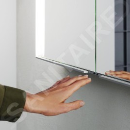 Keuco Royal Match - Armoire miroir avec éclairage LED, 650x700x160 mm, alu elox argenté 12801171311