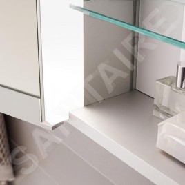 Keuco Royal Match - Armoire miroir avec éclairage LED, 650x700x160 mm, alu elox argenté 12801171311