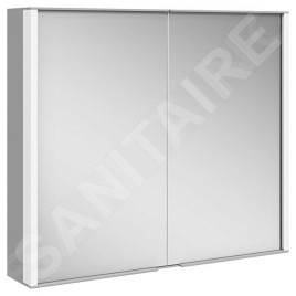 Keuco Royal Match - Armoire miroir avec éclairage LED, 800x700x160 mm, alu elox argenté 12802171311