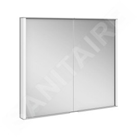 Keuco Royal Match - Armoire miroir avec éclairage LED, encastrable, 800x700x149 mm, alu elox argenté 12812171311