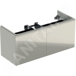 Geberit Acanto - Meuble pour lavabo, 1190x476x535 mm, 2 tiroirs, bouchon anti-odeurs, sable gris 502.355.JL.2