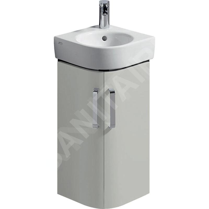 Geberit Selnova Compact - Meuble pour lavabo, 425x330x604 mm, 2 portes, gris brillant / gris mat 501.483.00.1