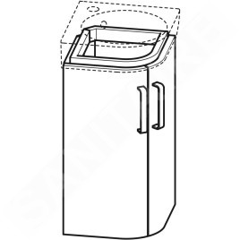 Geberit Selnova Compact - Meuble pour lavabo, 425x330x604 mm, 2 portes, gris brillant / gris mat 501.483.00.1