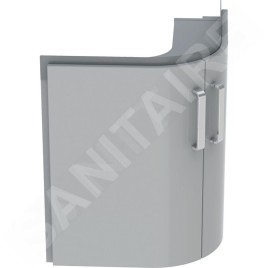 Geberit Selnova Compact - Meuble pour lavabo, 690x550x604 mm, 2 portes, gris brillant/ gris mat 501.485.00.1