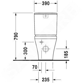 Duravit DuraStyle - Réservoir de chasse 390x170mm, alimentation latérale, WonderGliss, blanc 09350000051