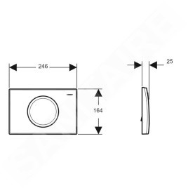 Geberit Delta15 - Plaque de déclenchement, chrome mat 115.109.46.1