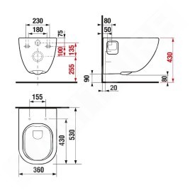 Jika Mio - Toilettes suspendues, Rimless, blanc H8207160000001
