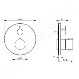Hansa Home - Mitigeur de douche thermostatique encastré, noir mat 8861904533