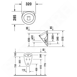 Duravit Starck 2 - Urinoir, 320 mm x 285 mm, blanc 0834320000