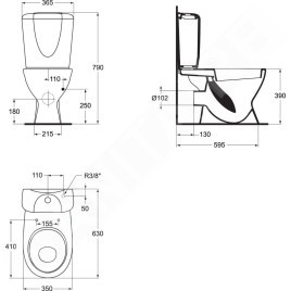 Ideal Standard Eurovit - Abattant de toilette, blanc W300201