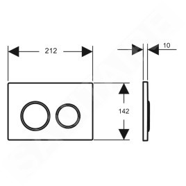 Geberit Kappa21 - Plaque de déclenchement, chrome mat / chrome brillant 115.240.KN.1