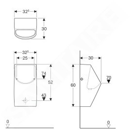 Geberit Smyle - Urinoir, anhydre, blanc 500.255.01.1