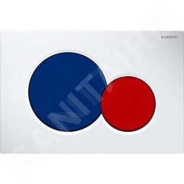 Geberit Sigma01 - Plaque de déclenchement, blanc/bleu/rouge 115.770.LB.5