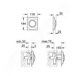 Grohe Surf - Bouton de commande, chrome mat 37018P00