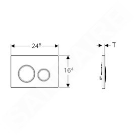 Geberit Sigma21 - Plaque de déclenchement 2 touches, décor béton / laiton 115.652.JV.1