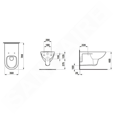 Laufen Pro Liberty - WC suspendus adaptés aux personnes à mobilité réduite, Rimless, blanc H8219540000001
