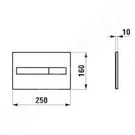 Laufen LIS - Plaque de déclenchement AW1, chrome mat H8956610070001