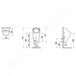 Laufen Caprino - Urinoir électronique Plus, alimentation arrière, Rimless, anti-vandalisme, avec LCC, blanc H8410664004011
