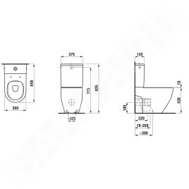 Laufen Pro - Cuvette WC combinée, évacuation Vario, Rimless, blanc H8259640000001