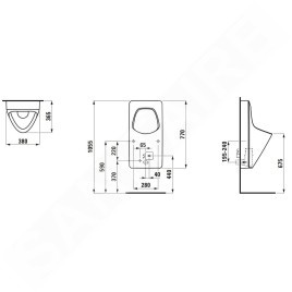 Laufen Antero - Urinoir électronique, alimentation d'eau arrière, alimentation secteur, blanc H8411520004011