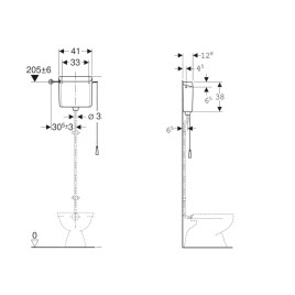 Geberit Accessoires - Réservoir de chasse d'eau, remplissage latéral, blanc alpin 123.700.11.1