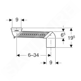Geberit Accessoires - Coude de rebond pour WC sur pied 131.199.11.1