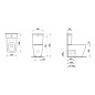 Laufen Meda - Cuvette WC combiné, évacuation vario, Rimless, noir mat H8241117160001