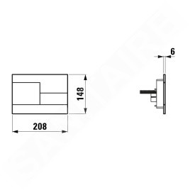Laufen INEO - Plaque de déclenchement, noir mat H9001187160001
