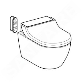 Geberit AquaClean - Bidet électronique Tuma Comfort avec céramique, Rimfree, SoftClosing, verre noir 146.292.SJ.1