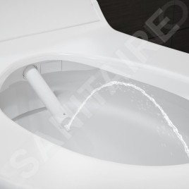 Geberit AquaClean - Bidet électronique Tuma Comfort avec céramique, Rimfree, SoftClosing, verre blanc 146.292.SI.1