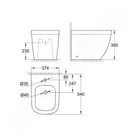 Grohe Euro Ceramic - Bidet avec trop-plein, à poser, PureGuard, blanc alpin 3934000H