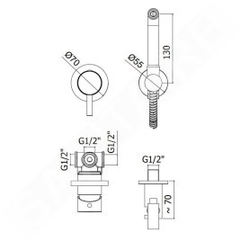 Paffoni Bidet Kit - Mitigeur de bidet encastré, avec douchette et corps, chrome KITDUP110CR