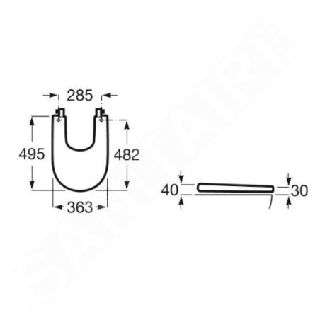 Roca Meridian - Couvercle de bidet, blanc A8062A000B