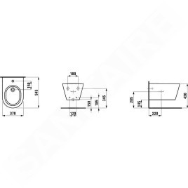 Laufen Kartell - Bidet à poser, alimentation arrière, blanc H8303310003021