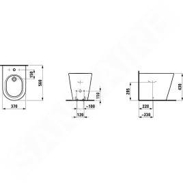 Laufen Kartell - Bidet à poser, alimentation arrière, blanc H8323310003021