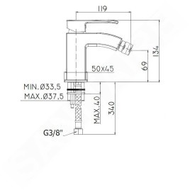 Paffoni Level - Mitigeur de bidet, chrome LES131CR