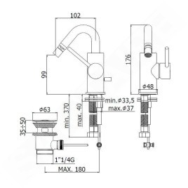 Paffoni Light - Mitigeur de bidet avec vidage, chrome LIG937CR