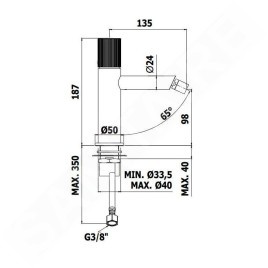 Paffoni Jo - Mitigeur de bidet, noir mat JO131NO