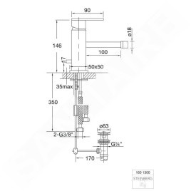 Steinberg 160 - Mitigeur de bidet avec vidage, noir mat 160 1300 S