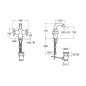 Roca Loft - Mitigeur de bidet avec vidage, chrome A5A6043C00