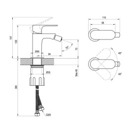 Ravak Eleganta - Mitigeur de bidet, blanc mat X070258