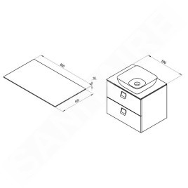 Ravak Comfort - Plaque d'évier 600x460x16 mm, blanc brillant X000001379