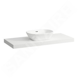 Laufen Lani - Comptoir pour lavabo, 118 cm, découpe au centre, blanc mat H4046711122601