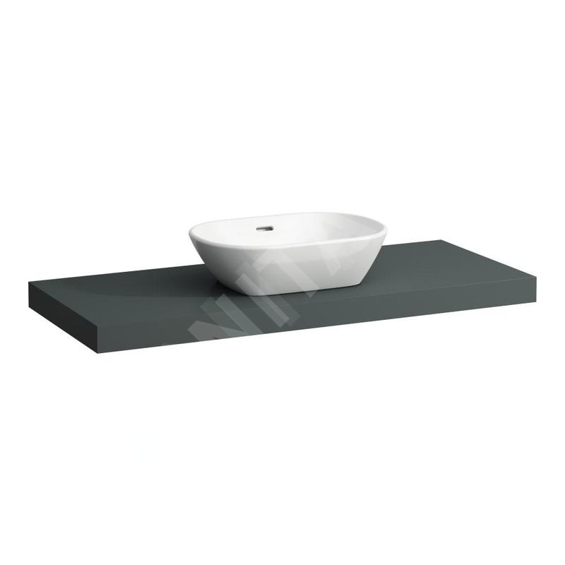 Laufen Lani - Comptoir pour lavabo, 118 cm, découpe au centre, gris H4046711122661
