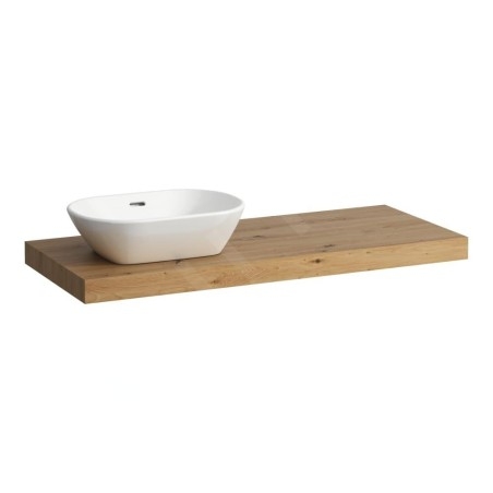 Laufen Lani - Comptoir pour lavabo, 118 cm, découpe à gauche, chêne H4046721122671