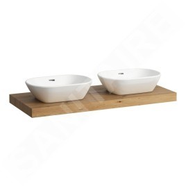 Laufen Lani - Comptoir pour lavabo, 118 cm, découpe G/D, chêne H4046741122671