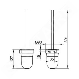 Keuco City.2 - Brosse de toilette murale, chrome 02764010100