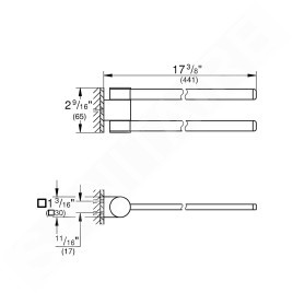 Grohe Selection - Porte-serviettes double, rotatif, nickel poli 41063BE0