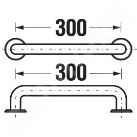Jika Universum - Poignée, longueur 300 mm, inox H3897110030001